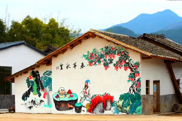 美麗鄉(xiāng)村文化墻彩繪_美麗鄉(xiāng)村景觀墻造型圖片_安化電視臺新聞綜合頻道美麗安化 美麗鄉(xiāng)村